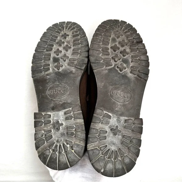 Gucci Brown Suede Horsebit Loafers - Picture 10 of 12